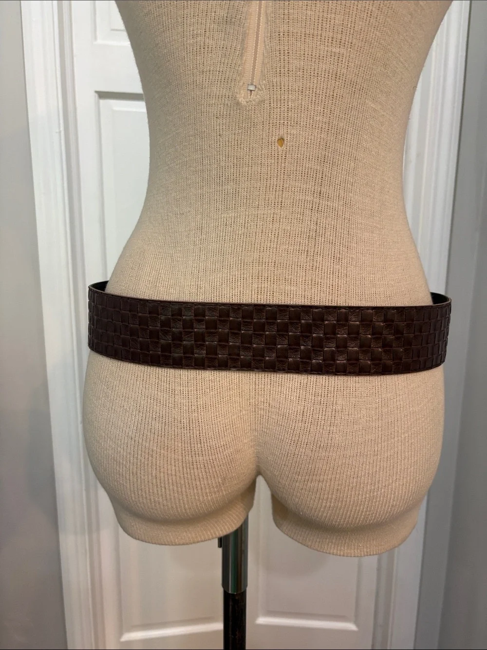 Boho brown  woven manmade material festival wide  belt